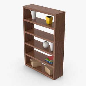 Wooden Shelf Set 3D model