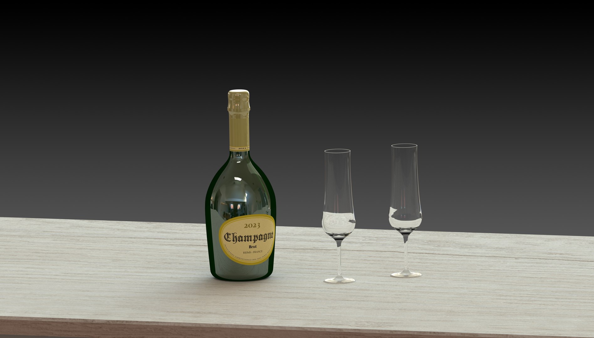 3D Champagne Bottle - TurboSquid 2025298