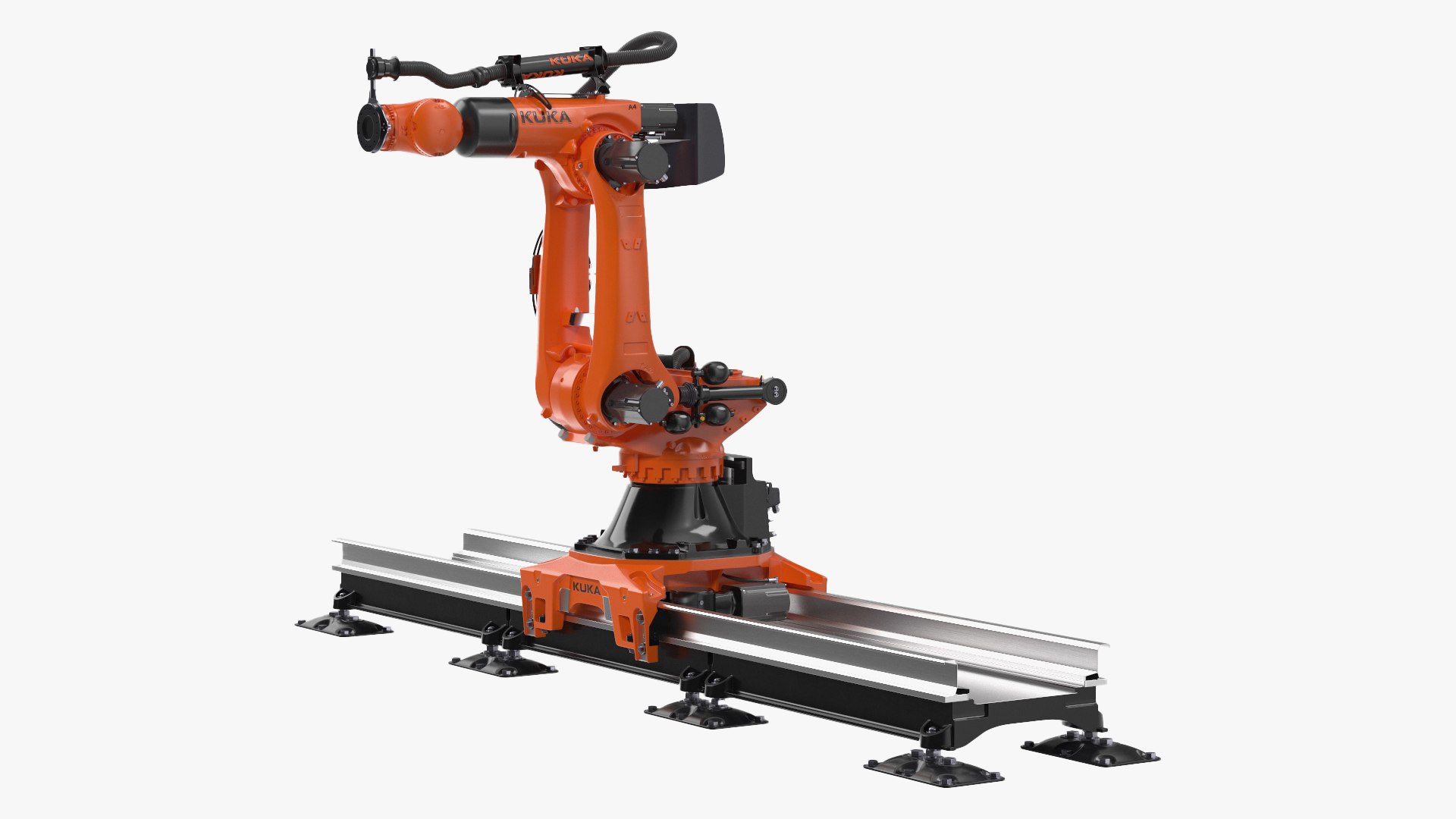 Ultra Robot Arm KUKA KR FORTEC On Skids KL 5000 Rigged for Maya 3D model preview