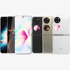 3D Huawei P50 Pocket Animated All Colors