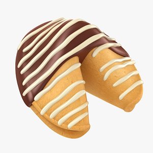 3D chocolate covered fortune cookie model