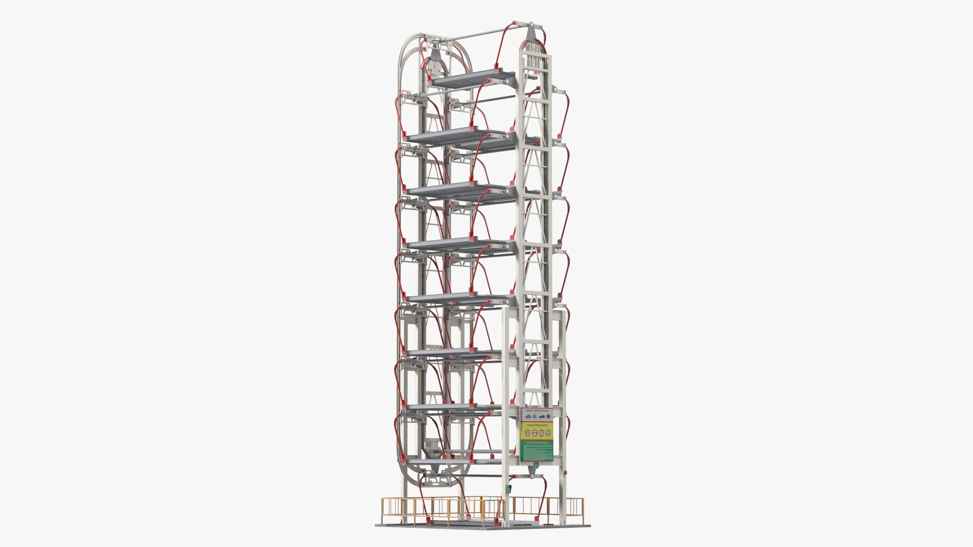 16 Car Parking Lift Rotary System Rigged 3D model preview