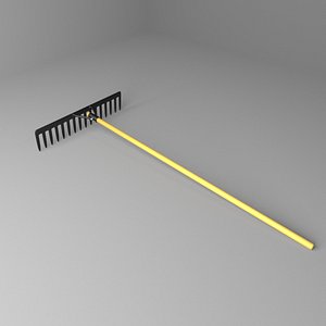 garden tool - rake 3D model