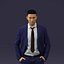 Homme en costume bleu veste ouverte 0550