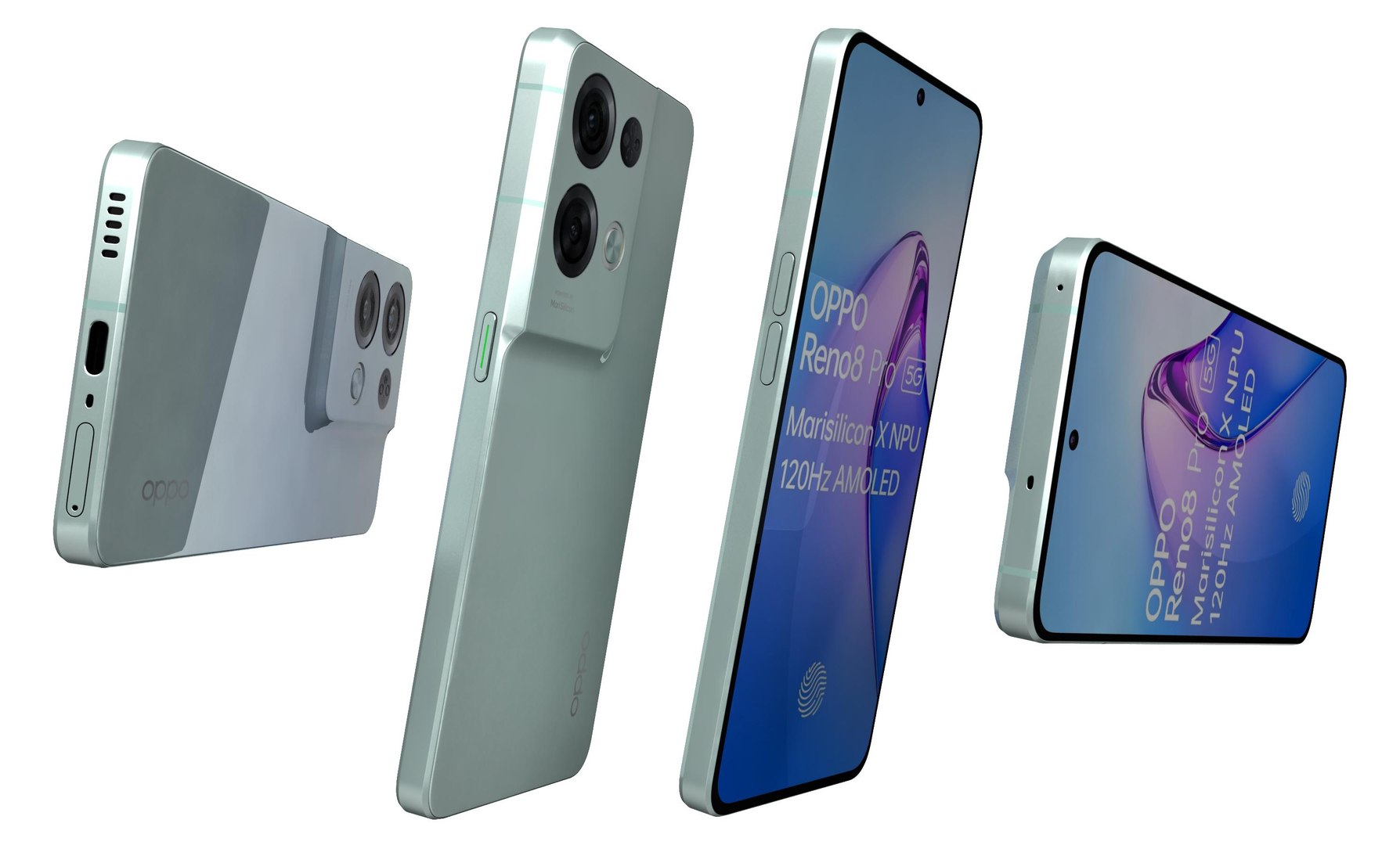 3D Oppo Reno 8 Pro Mint model - TurboSquid 1991896