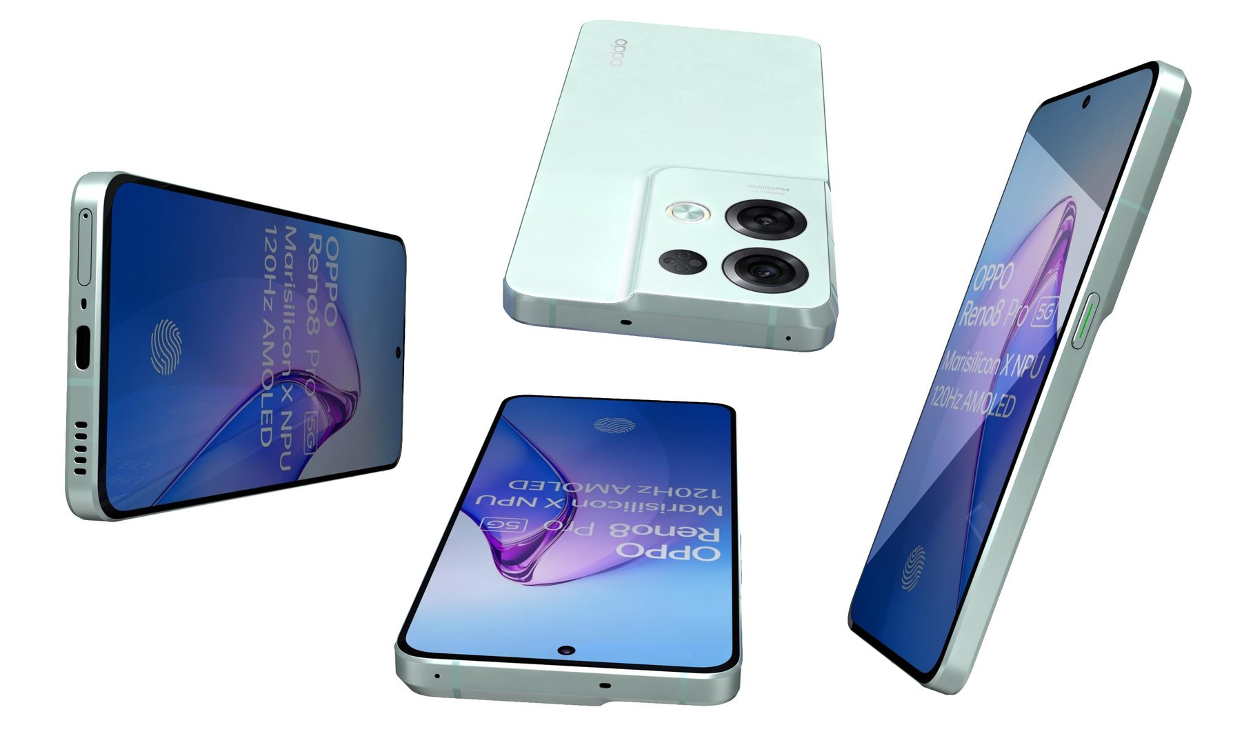 3D Oppo Reno 8 Pro Mint model - TurboSquid 1991896