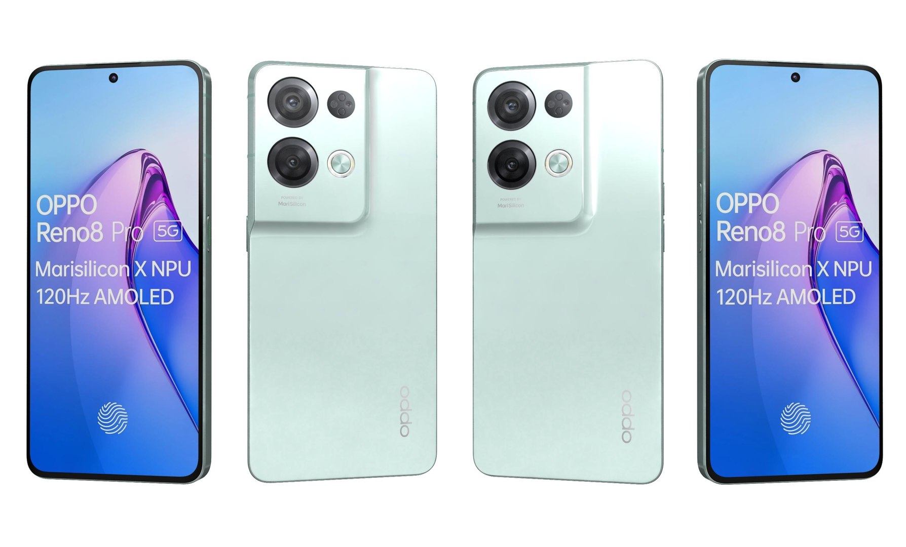 3D Oppo Reno 8 Pro Mint model - TurboSquid 1991896