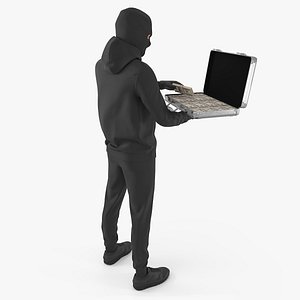 Robber Holding Case with Money 3D model