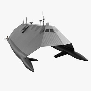 3D model Stealth Hull Tactical Demonstrator Gray Rigged for Cinema 4D