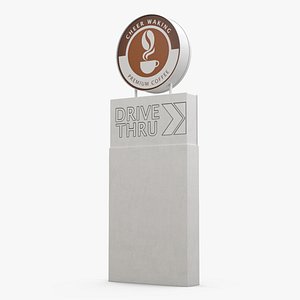 Round Coffee Shop Drive Thru Signage