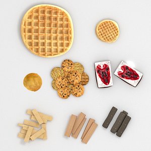 waffle pancake set model