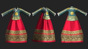Korean Traditional Royal QUEEN Hanbok with  Low-poly 3D model 3D