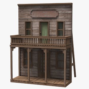 Western Hotel Facade 3D
