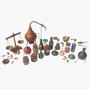 Medieval Alchemy kit 3D model
