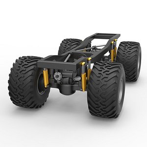 3D Diecast Vintage Chassis of monster truck Scale 1 to 25