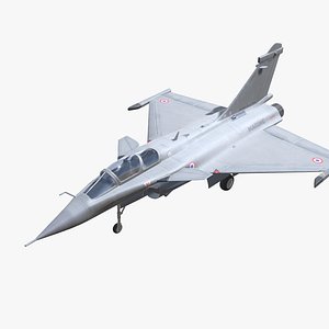 Rafale Jet Fighter Aircraft Low-poly 3D