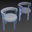Cadeira de jantar estofada moderna, modelo 3D de cadeira de design exclusivo.