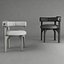 Cadeira de jantar estofada moderna, modelo 3D de cadeira de design exclusivo.