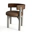 Cadeira de jantar estofada moderna, modelo 3D de cadeira de design exclusivo.