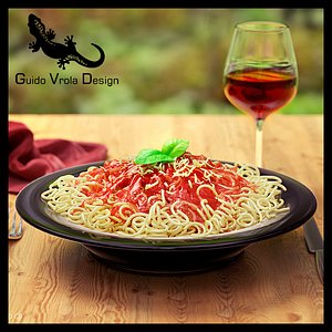 spaghetti plate 3d obj