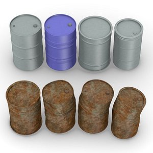 barrels rusty 3d model