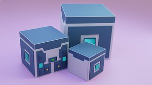 Unwilling the futuristic Sci-fi crate 3D