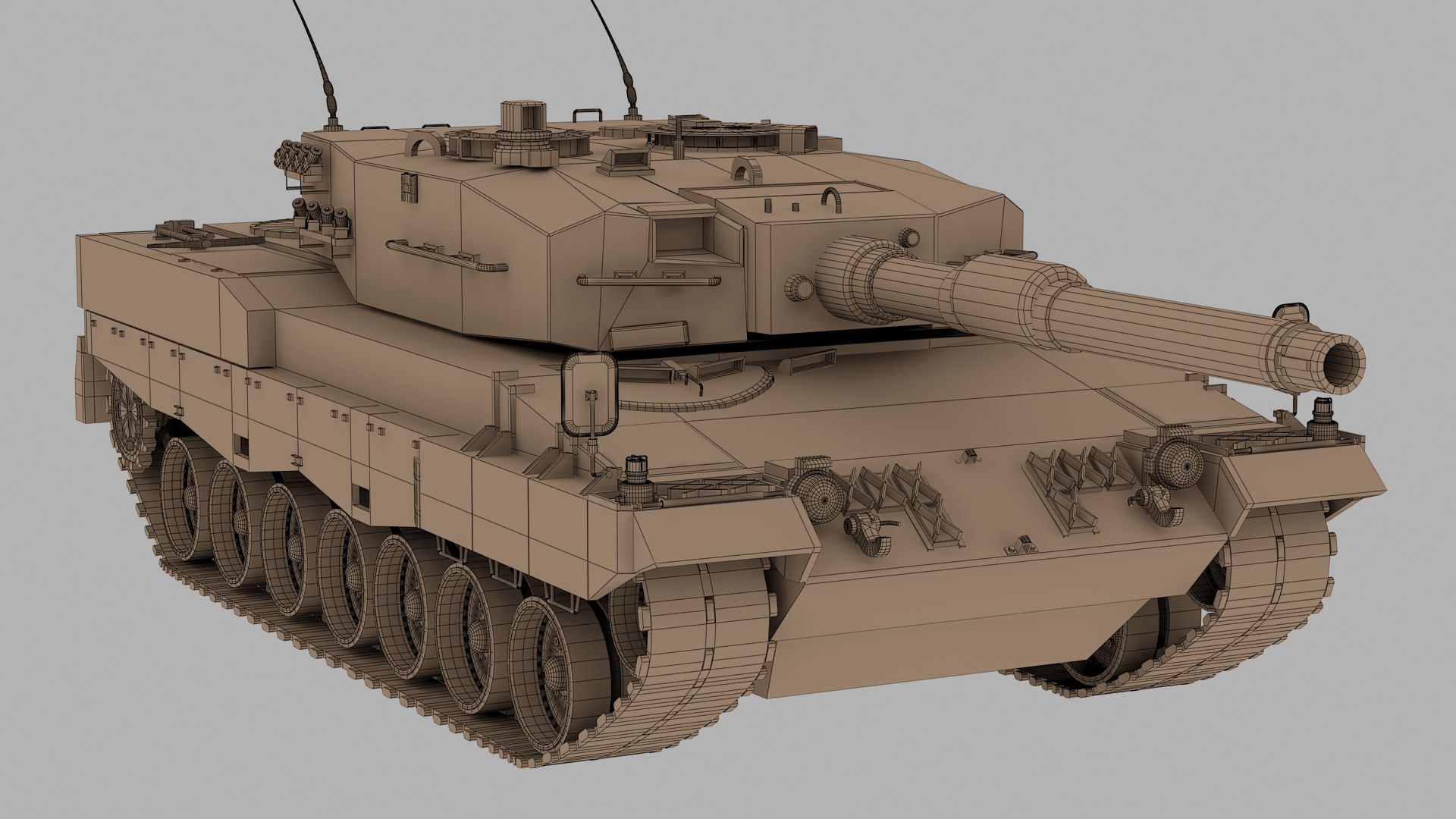 3d 3ds German Leopard 2a4 Tank