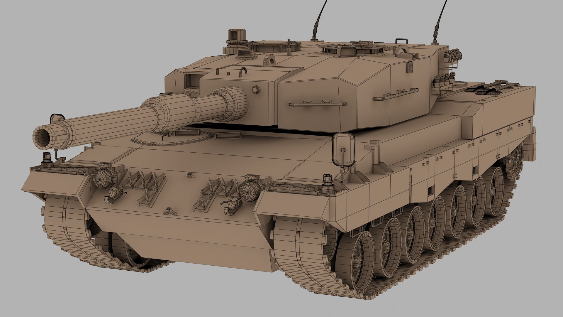 3d 3ds German Leopard 2a4 Tank