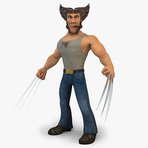 3d cartoon wolverine