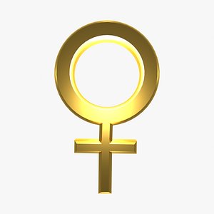 3d model female golden sign
