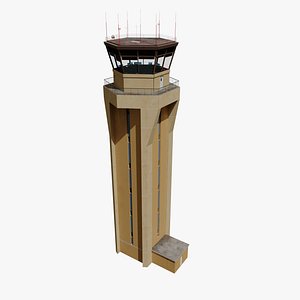 ATC Tower Air Force Base Low Poly PBR 3D model
