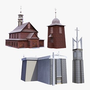 Polish Churches of Stalowa Wola 3D Model Collection model
