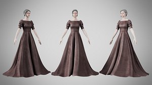 Dress 50 Grey Velvet 3D