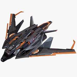 Sci Fi Spaceship Light Fighter Rigged PBR model