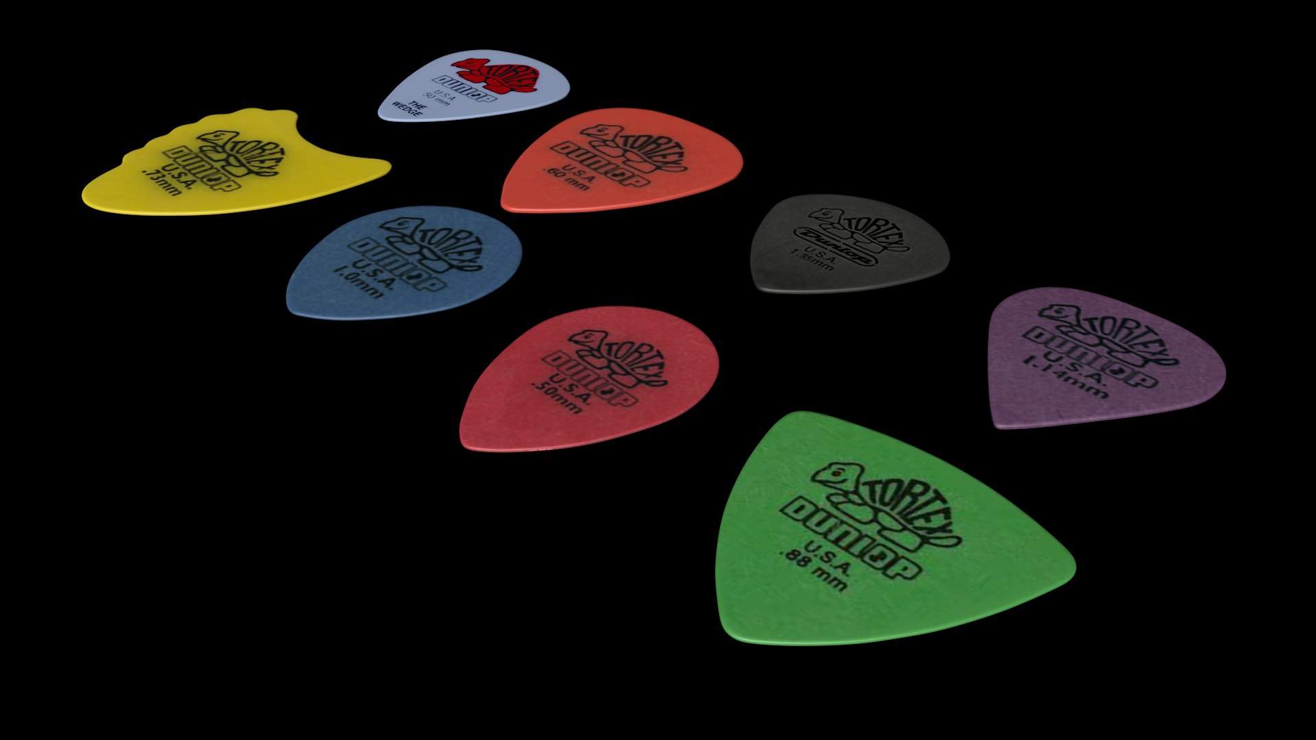 3D guitar picks https://p.turbosquid.com/ts-thumb/dQ/TycmTp/gVKtIk5w/guitarpicksdunloptextures02/png/1509684423/1920x1080/fit_q87/af79abeaea76db36ff9d55ef41ba597e0f236ad5/guitarpicksdunloptextures02.jpg