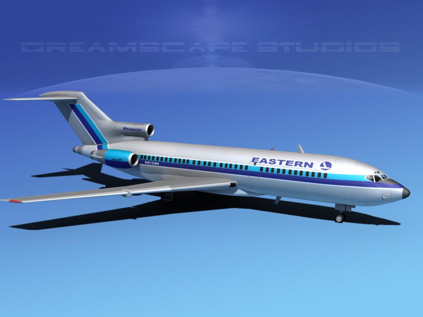 3d Model Airline Boeing 727 727-100
