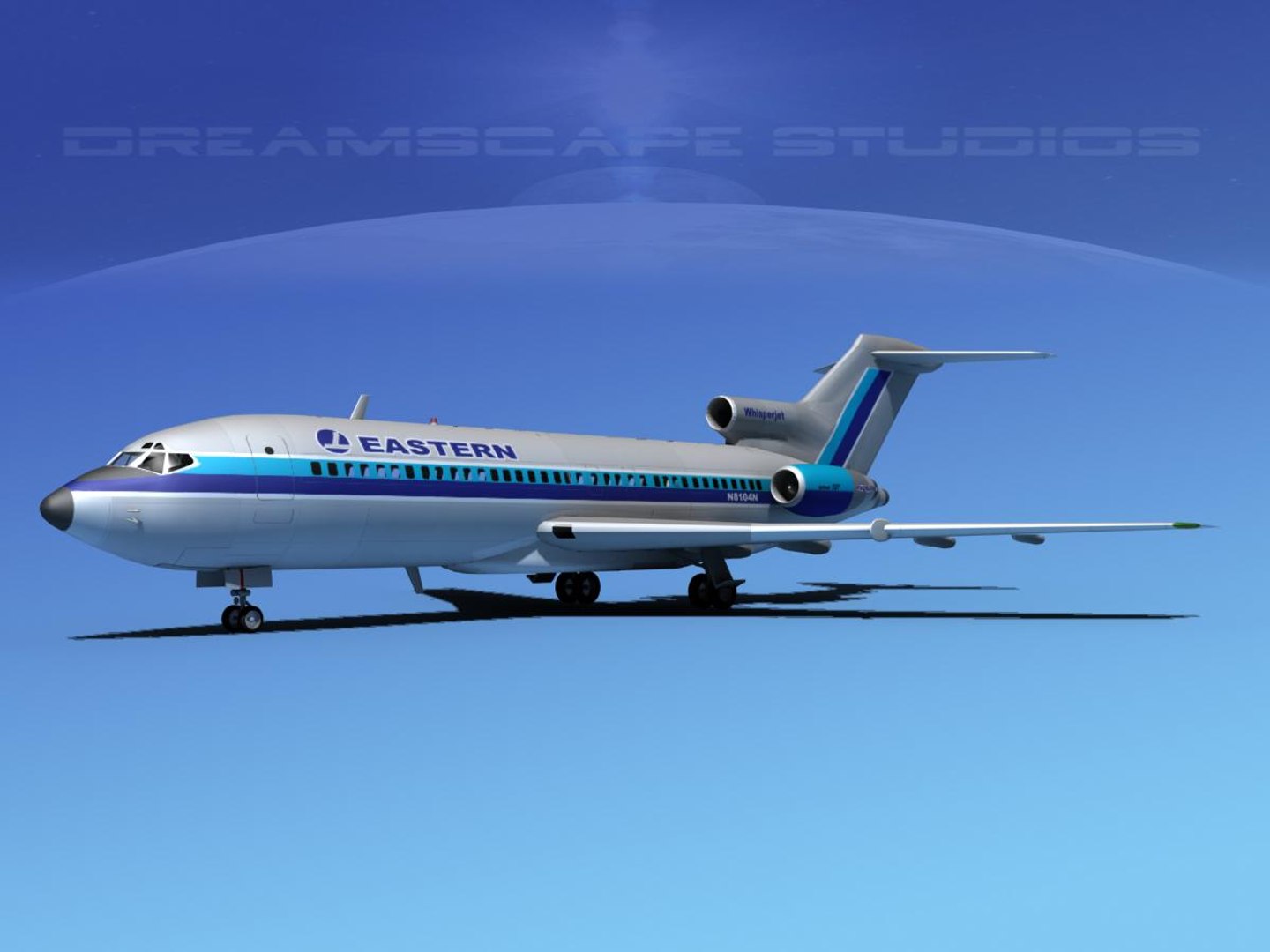 3d Model Airline Boeing 727 727-100