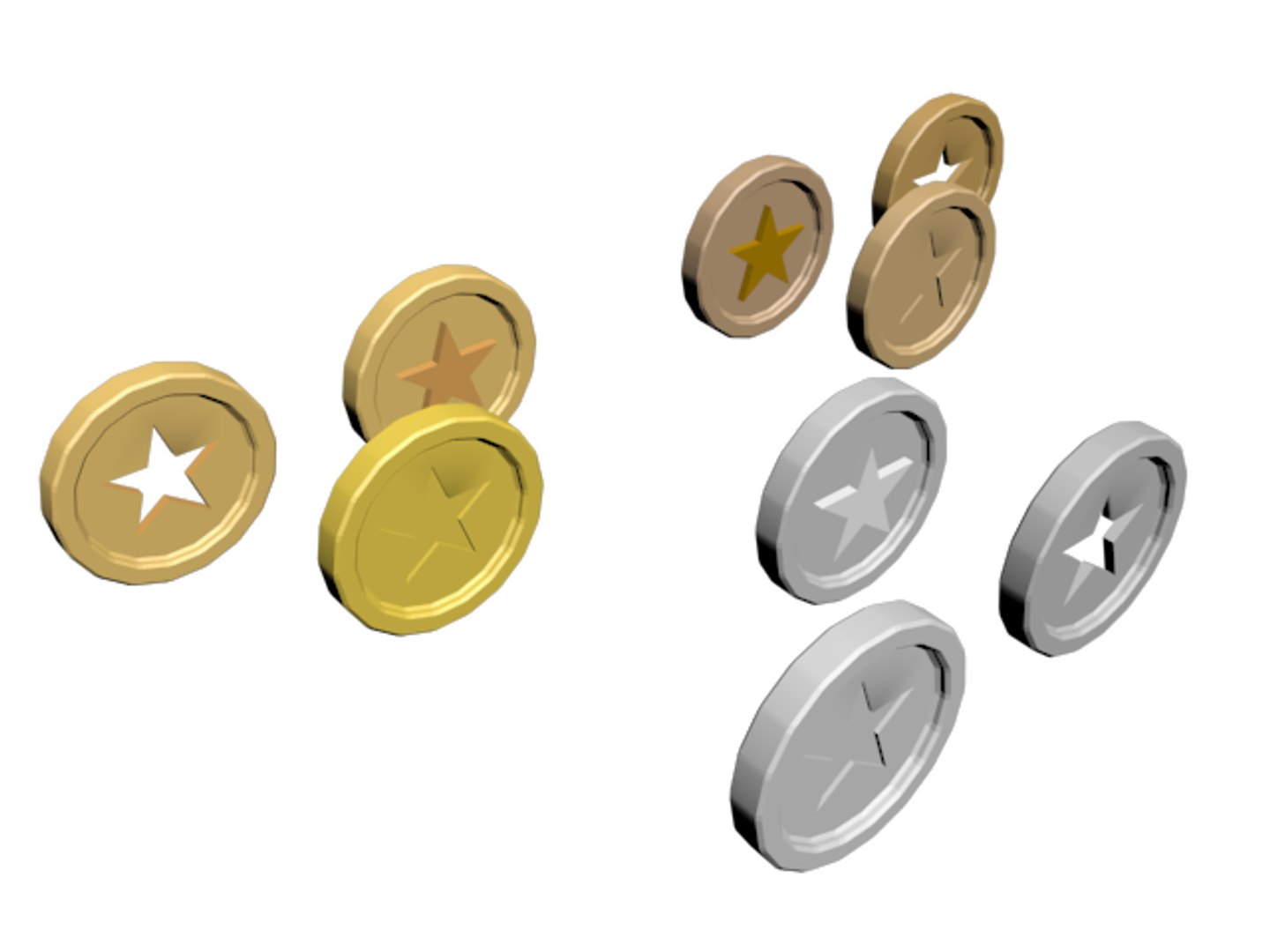 3D Star Coin Set - TurboSquid 1432353