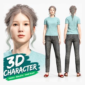 3D Realistic Beautiful Woman Character