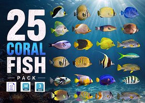 Coral Reef Fish Collection Animated - Game Ready pack 2