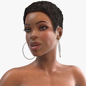 3D model nude light skin black