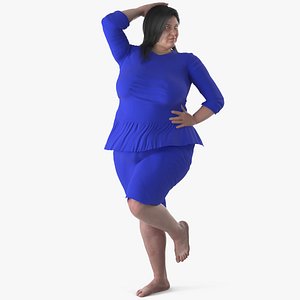 3D Plus Size Woman in Fashionable Pose
