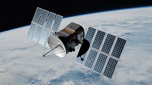 3D Sci-fi Satellite with 4K Textures Low-poly