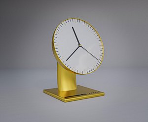 Golden Futuristic Table Clock