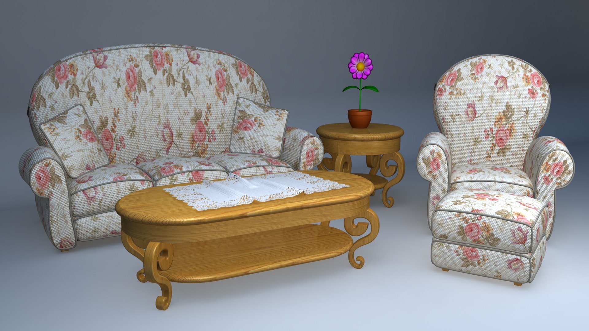 3d Cartoon Sofa Model