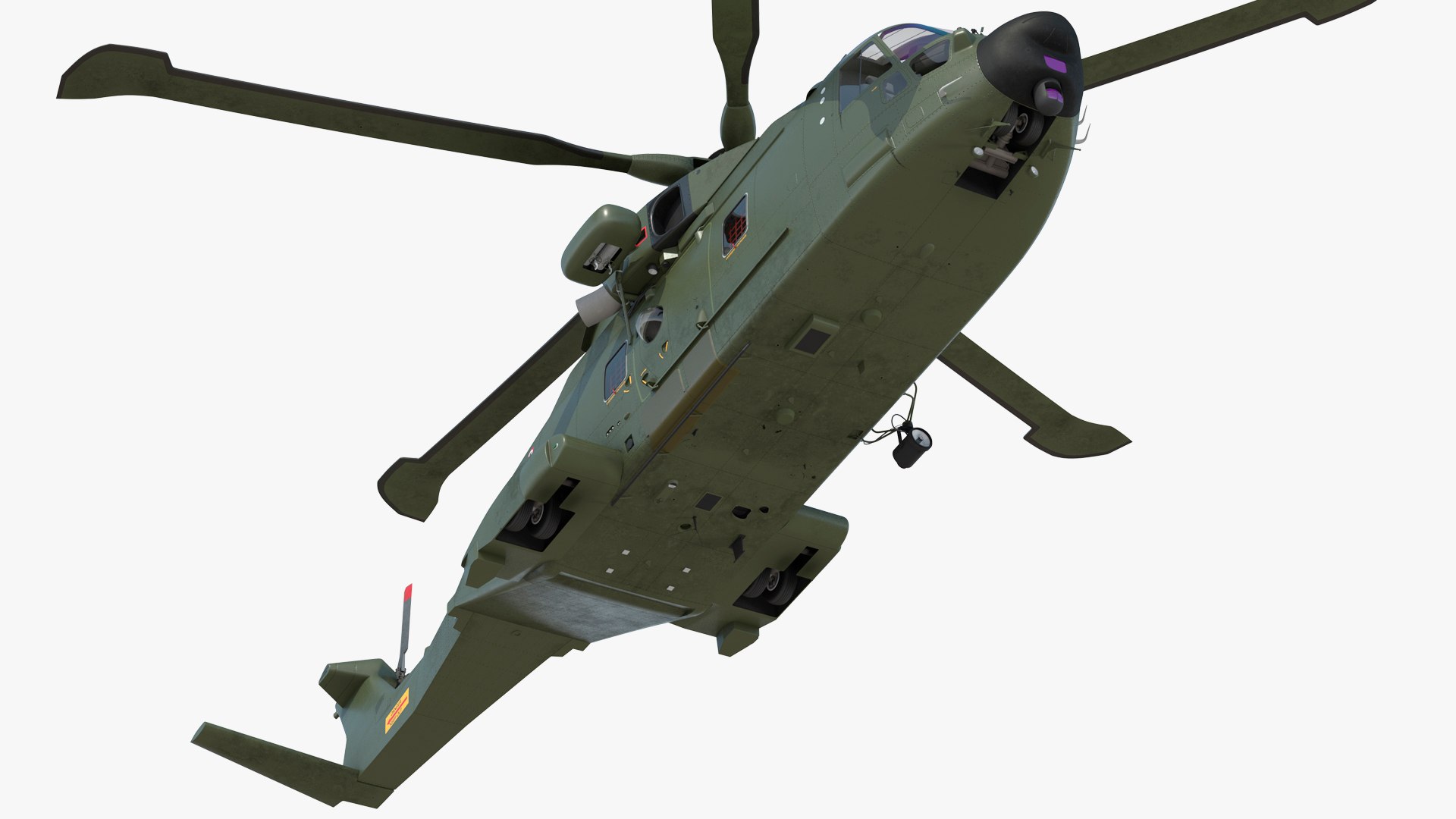 AgustaWestland AW101 Merlin Royal Air Force with Cargo Bag Rigged 3D model preview