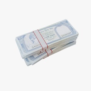 3D 50 Nepalese Rupee NPR model