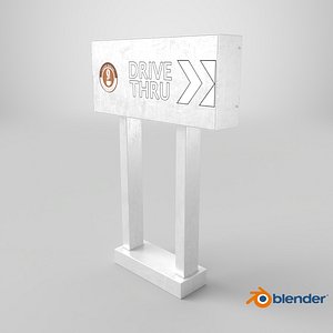 Coffee Shop Drive Thru Sign Light On model