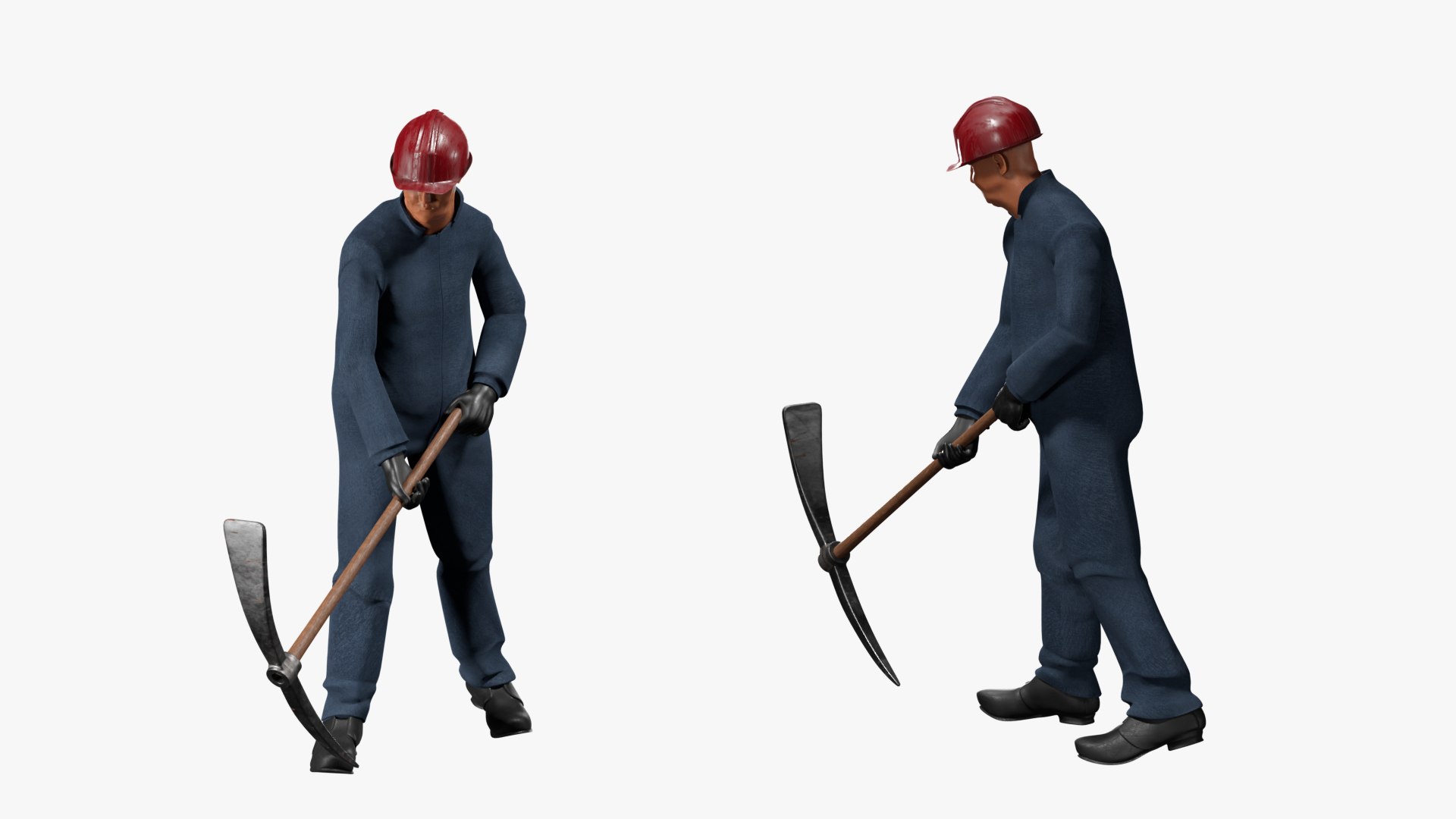 Worker Pickaxe Shovel Model - TurboSquid 1444254