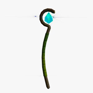 Game Ready Low Poly Fantasy Staff 3D
